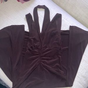 Brown Halter Tank Dress